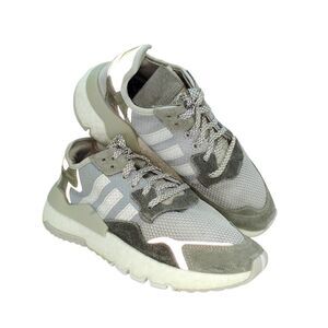 Adidas Nite Jogger Womens Pre-owned Gray/Silver Running Sneakers - sz. 6 1/2